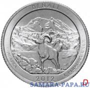 США 1/4 доллара (25 центов, квотер) 2012 D — "Национальный парк Денали" (15-й парк)