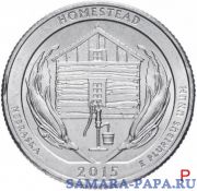 США 1/4 доллара (25 центов, квотер) 2015 P — "Национальный монумент Хоумстед" (26-й парк)