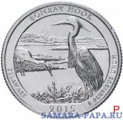 США 1/4 доллара (25 центов, квотер) 2015 P — "Национальный заповедник Бомбей-Хук" (29-й парк)