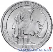 США 1/4 доллара (25 центов, квотер) 2013 P — "Национальный мемориал Гора Рашмор" (20-й парк)