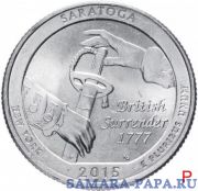 США 1/4 доллара (25 центов, квотер) 2015 P — "Национальный исторический парк Саратога" (30-й парк)