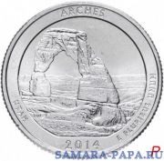 США 1/4 доллара (25 центов, квотер) 2014 P — "Национальный парк Арчес" (23-й парк)